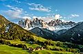 Beautiful landscape of Italian dolomites - Santa Magdalena