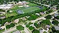 Football field in middle school district in Dallas, Texas