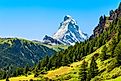 Matterhorn mountain range of the Alps. 