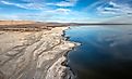 Drone view of Salton Sea Beach