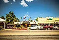Fredericksburg, Texas, USA: The Main Street in Frederiksburg, Texas, also known as "The Magic Mile", with retail stores and poeple walking