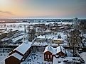 Allentown, New Jersey, with snow covered roofs.