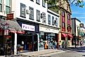 Historic Thames Street in Newport, Rhode Island. Editorial credit: George Wirt / Shutterstock.com