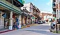 The bustling downtown area of Eureka Springs, Arkansas. Editorial credit: shuttersv / Shutterstock.com.
