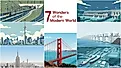 Infographic showing the 7 wonders of the modern world