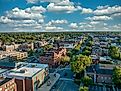 Aerial view of Saratoga Springs, New York.