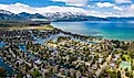 South Lake Tahoe Keys in Summer on Sunny Day with Clear Waters