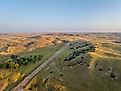  Nebraska Sandhills, summer morning aerial view near Mullen.