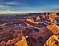 Sunrise at Dead Horse Point, Colorado river, Utah. 