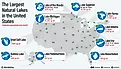 infographic showing the largest lakes in the US