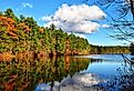 Tarbox Pond, West Greenwich, Rhode Island, sporting autumn colors.
