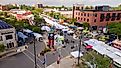 Aerial view of the famous Wyandotte Street Art Fair in Wyandotte, Michigan. Image credit Matthew G Eddy via Shutterstock.com