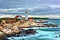 Cape Elizabeth, Maine, at dusk.