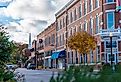 View of Walmart Museum downtown Bentonville, Arkansas. Image credit shuttersv via Shutterstock