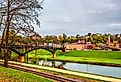 Historical Galena town view in autumn in Illinois.