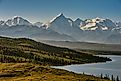 Mount Denali on clear morning from Wonder Lake