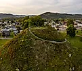 An aerial view of Moundsville, West Virginia, from Grave Creek Mound.