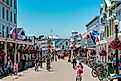 The busy streets of downtown Mackinac Island, Michigan. Image credit: Michael Deemer / Shutterstock.com.