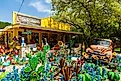 Shop with artwork on display in Wimberley, Texas. Image credit Fotoluminate LLC via Shutterstock