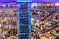 Aviapark in Moscow, Russia features an aquarium home to close to 2,500 specimens of fish. Editorial credit: Gilmanshin / Shutterstock.com