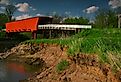 The Roseman Covered Bridge, the most famous of the Bridges of Madison County, on a perfect spring day.