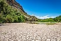 Drought on the Colorado River at Lake Powell 's Hite Bridge Crossing