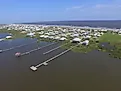 Aerial view of Grand Isle, Louisiana.