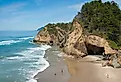 The incredible Hug Point State Recreation Site beach in Oregon.