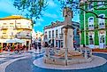 Commercial street of the old town of Lagos, Portugal.