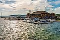 Riviera shops and boat house view in Geneva Town of Wisconsin. Image credit Nejdet Duzen via Shutterstock