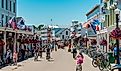 The lively downtown area of Mackinac Island, Michigan. Image credit Michael Deemer via Shutterstock