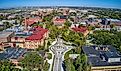 Aerial View of a Large Public University in Fargo, North Dakota.