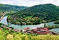 Landscape from Citadel of Besancon with River Doubs in Bourgogne Franche-Comte region, France. French Castle and medieval stone fortress in Burgundy. Image credit Roman Babakin via Shutterstock. 