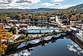 Overlooking the Bridge of Flowers in Shelburne Falls, Massachusetts.
