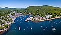Aerial view of Camden, Maine.