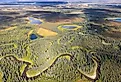 Beautiful aerial landscape of Kobuk Valley National Park in the arctic of Alaska.
