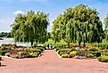 People visiting the Botanic Garden in Chicago. Editorial credit: elesi / Shutterstock.com