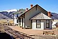 The restored depot and the railroad hotel at Como, Colorado.