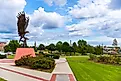 Golden Eagle Statue on the campus of University of Southern Mississippi in Hattiesburg, Mississippi.
