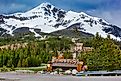 Lone Mountain rising above the town of Big Sky, Montana.