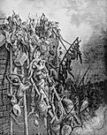 The Army of Priest Volkmar and Count Emicho attacks Mersbourg (Wieselburg, Moson).