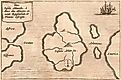 Kircher's map of Atlantis, oriented with south at the top, from Mundus Subterraneus. Athanasius Kircher, Public domain / Via Wikimedia Commons.