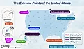 Infographic showing the extreme points of the US