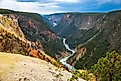 The rushing Yellowstone River carved out the canyon over thousands of years.