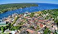 Aerial view of Belfast, Maine.