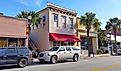 Main street in downtown Beaufort in the Lowcountry lined with palm trees. Editorial credit: Koapan / Shutterstock.com