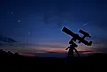 Astronomy telescope for observing the stars in space and other celestial objects of the universe.