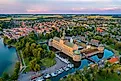 Aerial view of Vadstena, Sweden.