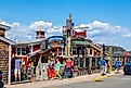 Street view in Bar Harbor, Maine.