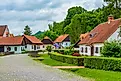 Historical houses in Croatian ethno village Kumrovec. 
